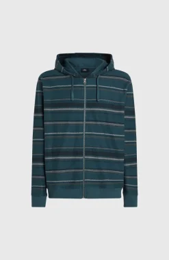 Bavaro Capuchonvest Met Volledige Rits | Blue Ikat Stripe