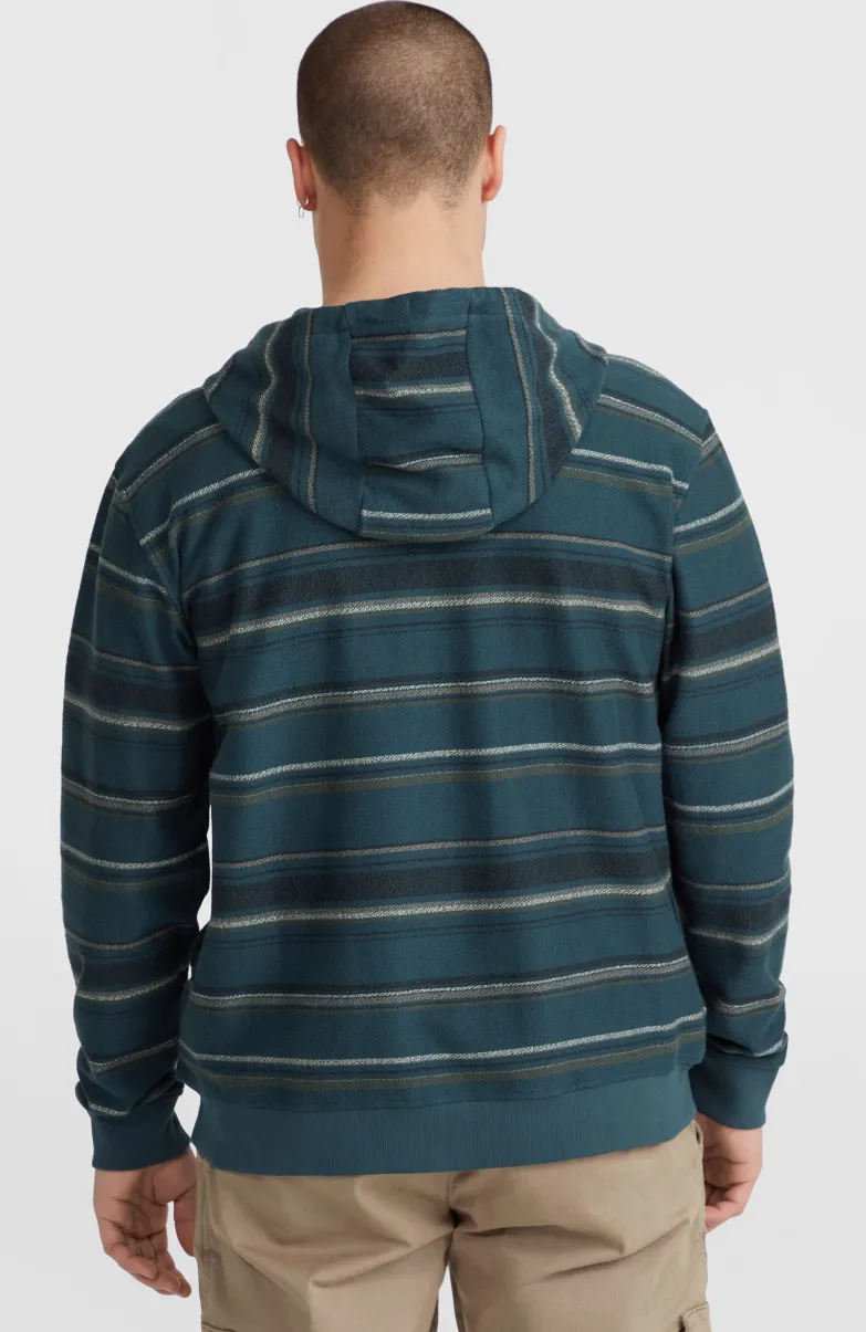 Bavaro Capuchonvest Met Volledige Rits | Blue Ikat Stripe