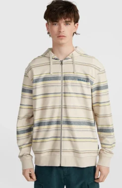 Bavaro Capuchonvest Met Volledige Rits | Grey Vintage Stripe