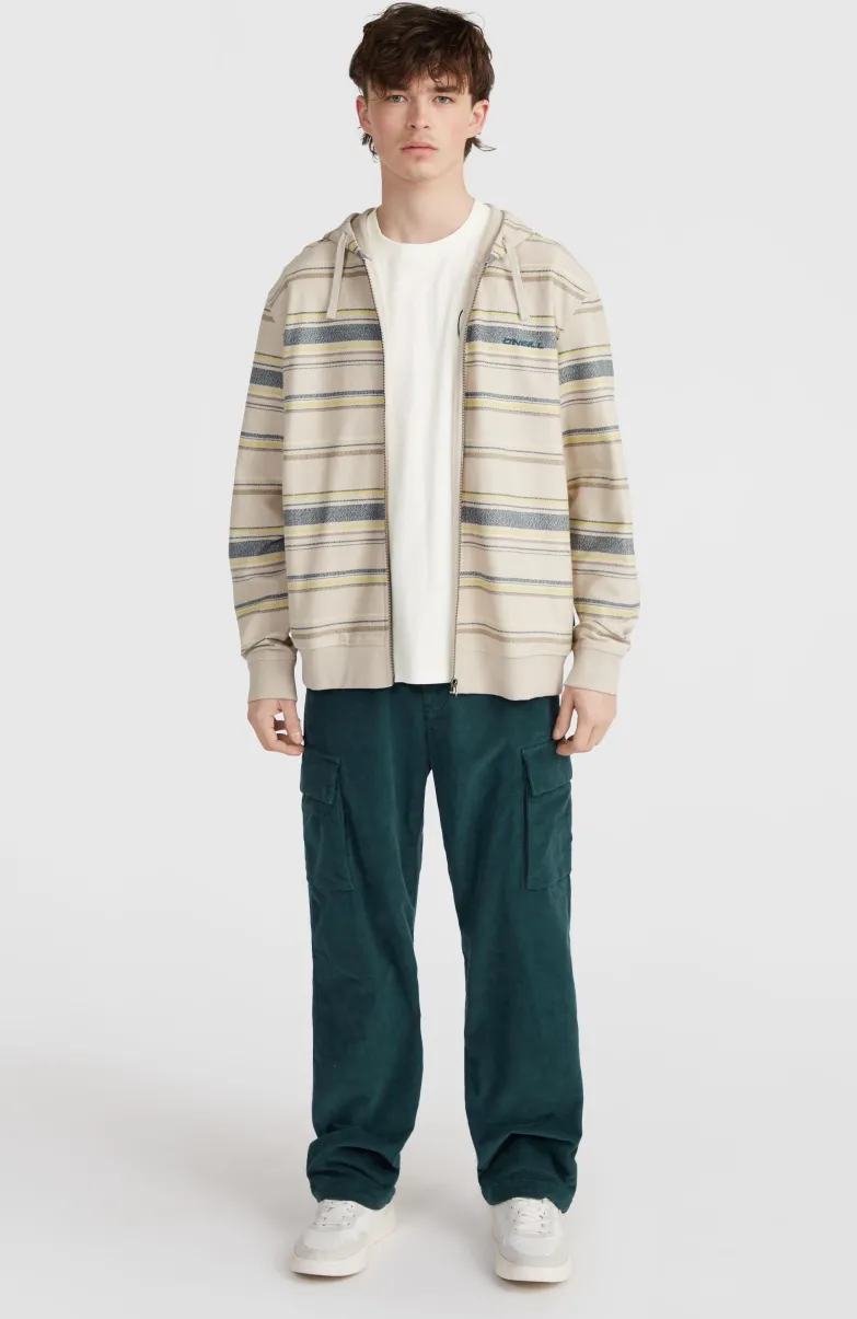 Bavaro Capuchonvest Met Volledige Rits | Grey Vintage Stripe