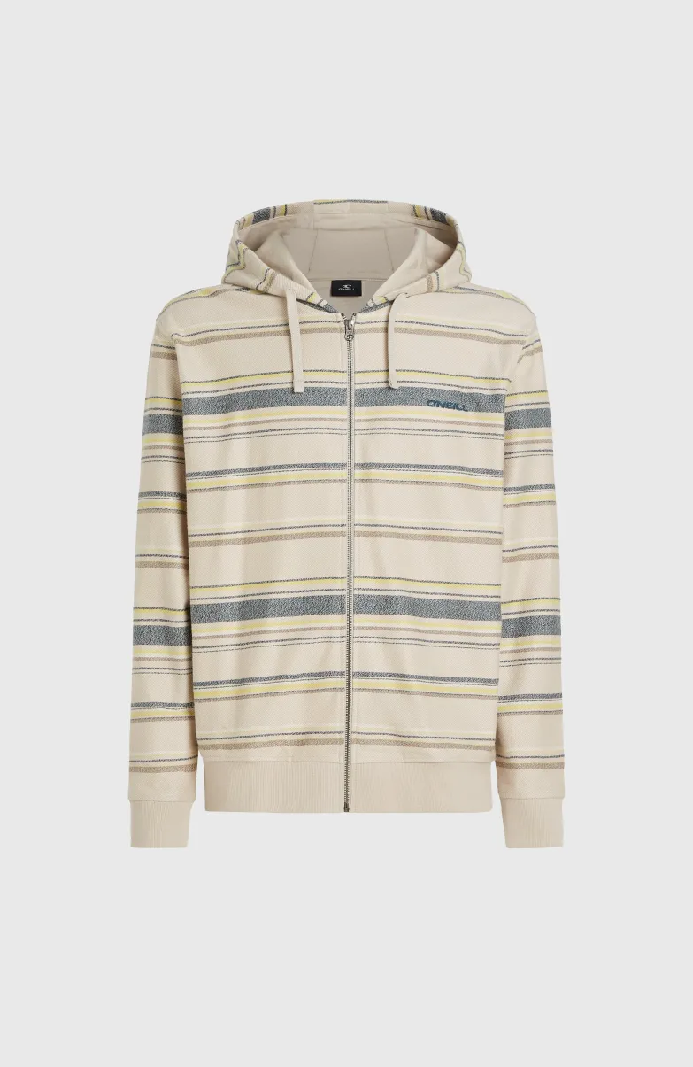 Bavaro Capuchonvest Met Volledige Rits | Grey Vintage Stripe