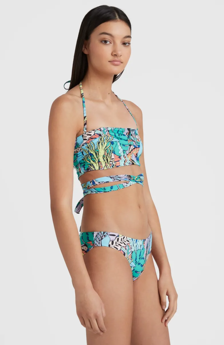 Bikini Jen - Maoi Bandeau | Blue Comic Seaweed