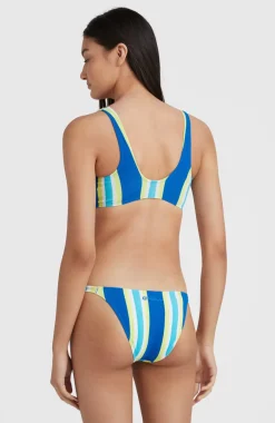 Bikini Terry Lucia Longline Triangle | Blue Towel Stripe