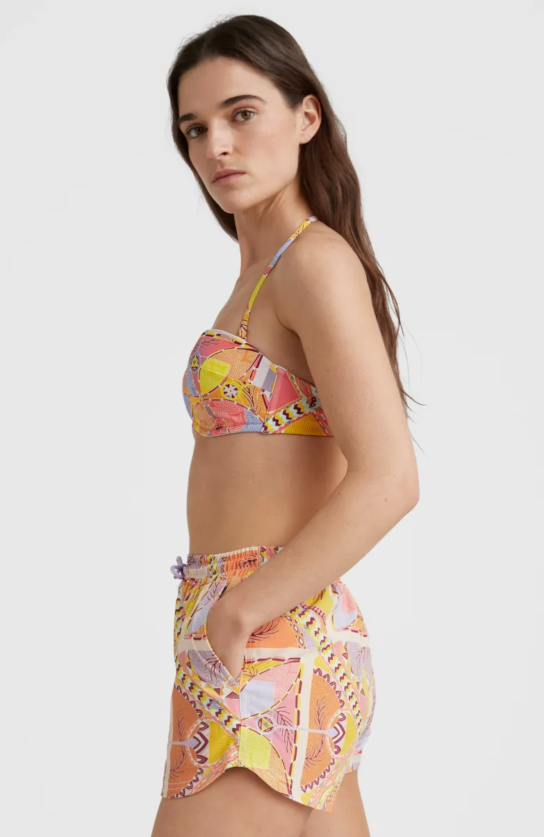 Bikinitop Havaa Mould Wire Bandeau | Yellow Scarf Print