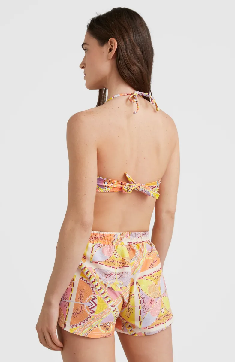 Bikinitop Havaa Mould Wire Bandeau | Yellow Scarf Print