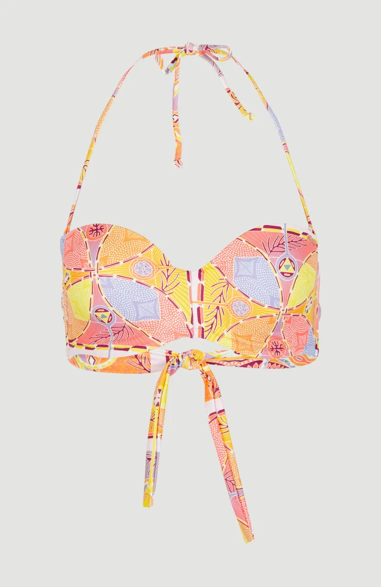 Bikinitop Havaa Mould Wire Bandeau | Yellow Scarf Print