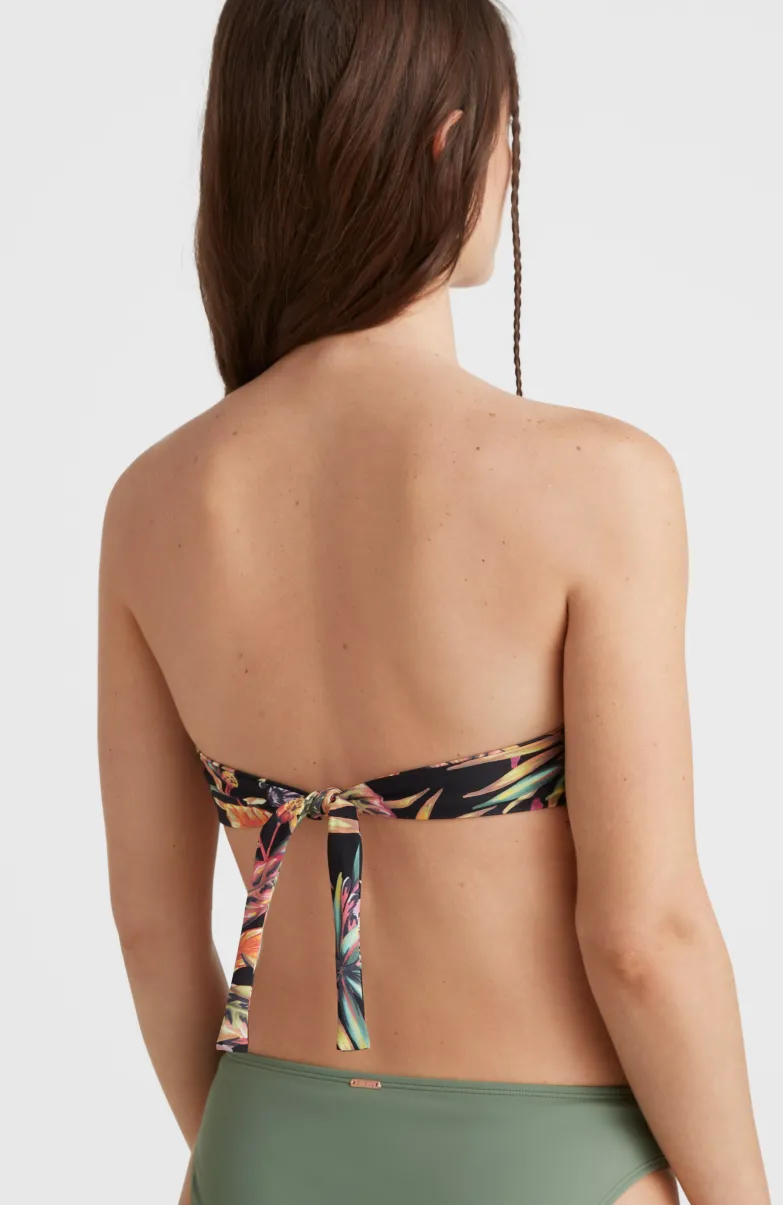 Bikinitop Havaa Mould Wire Bandeau | Black Tropical Flower