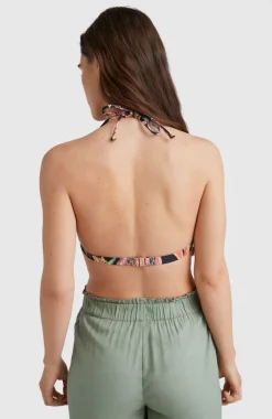 Bikinitop Marga Halter | Black Tropical Flower