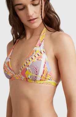 Bikinitop Marga Halter | Yellow Scarf Print