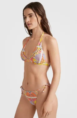 Bikinitop Marga Halter | Yellow Scarf Print