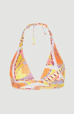 Bikinitop Marga Halter | Yellow Scarf Print