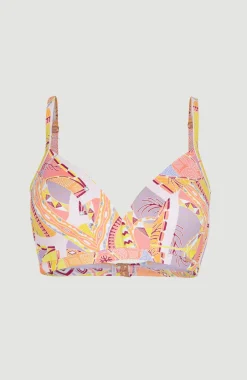 Bikinitop Panama Mould Wire Bra | Yellow Scarf Print