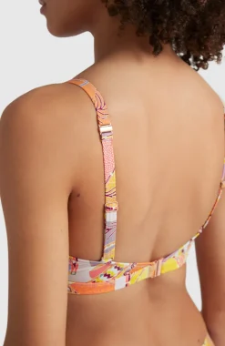 Bikinitop Panama Mould Wire Bra | Yellow Scarf Print