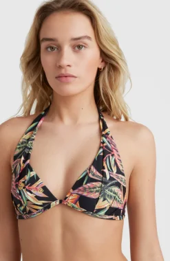 Bikinitop Sao Mix Mould Halter | Black Tropical Flower
