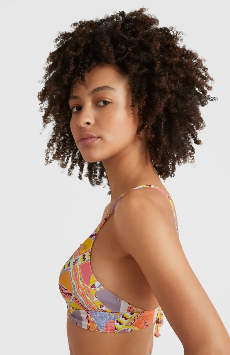 Bikinitop Wave Bralette | Yellow Scarf Print