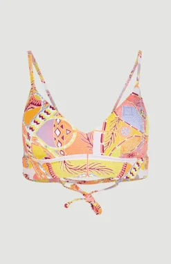 Bikinitop Wave Bralette | Yellow Scarf Print