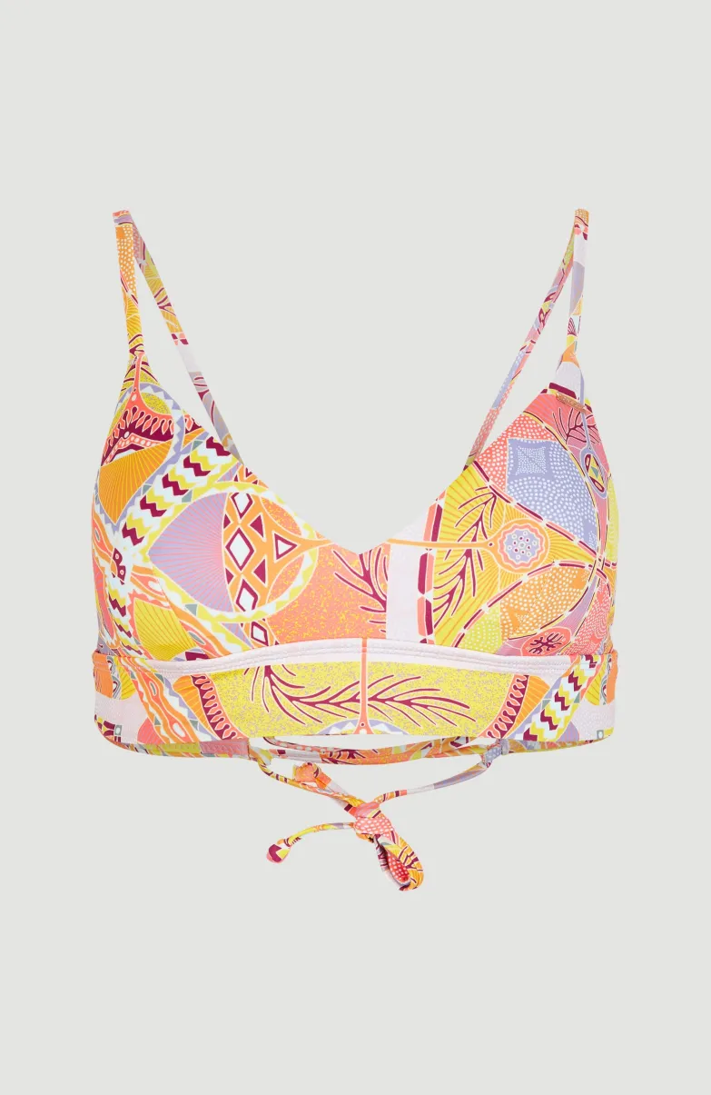 Bikinitop Wave Bralette | Yellow Scarf Print