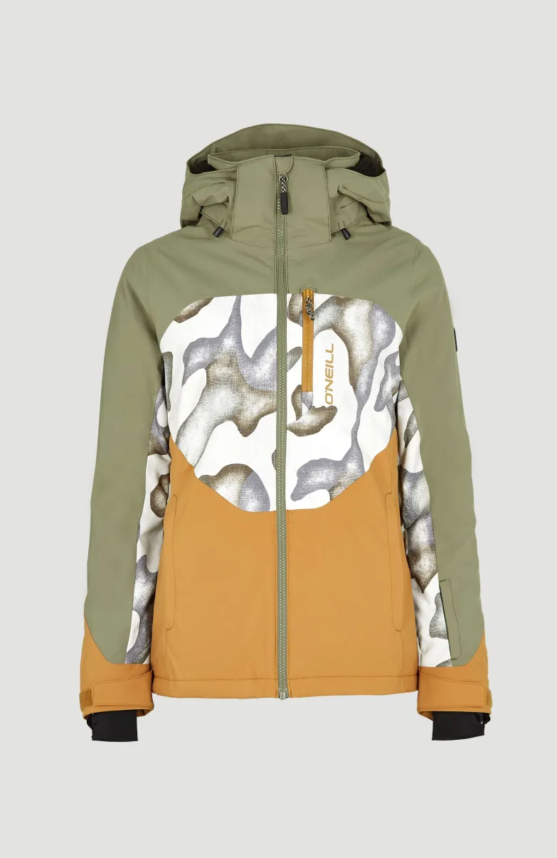 Carbonite Wintersportjas | Deep Lichen Green Colour Block