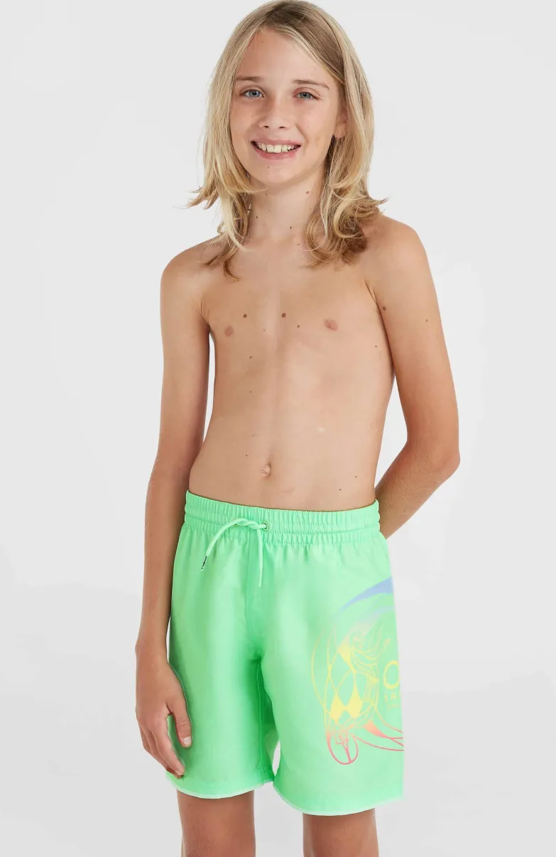 Circle Surfer 14" Zwembroek | Neon Green Circle Surfer Gradient Panel