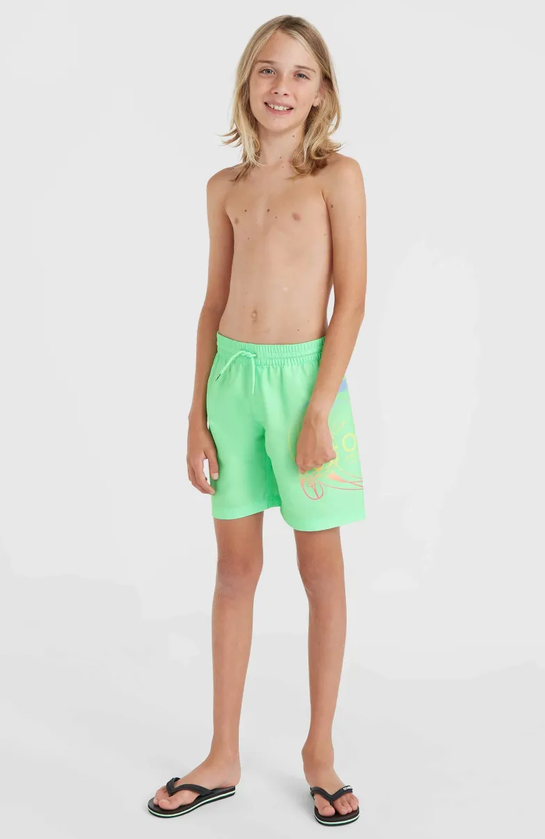 Circle Surfer 14" Zwembroek | Neon Green Circle Surfer Gradient Panel