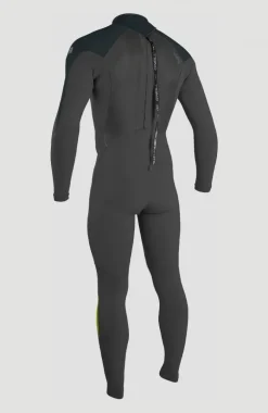 Epic 4/3mm Back Zip Full Wetsuit | BLACK/GUNMETAL/DAYGLO