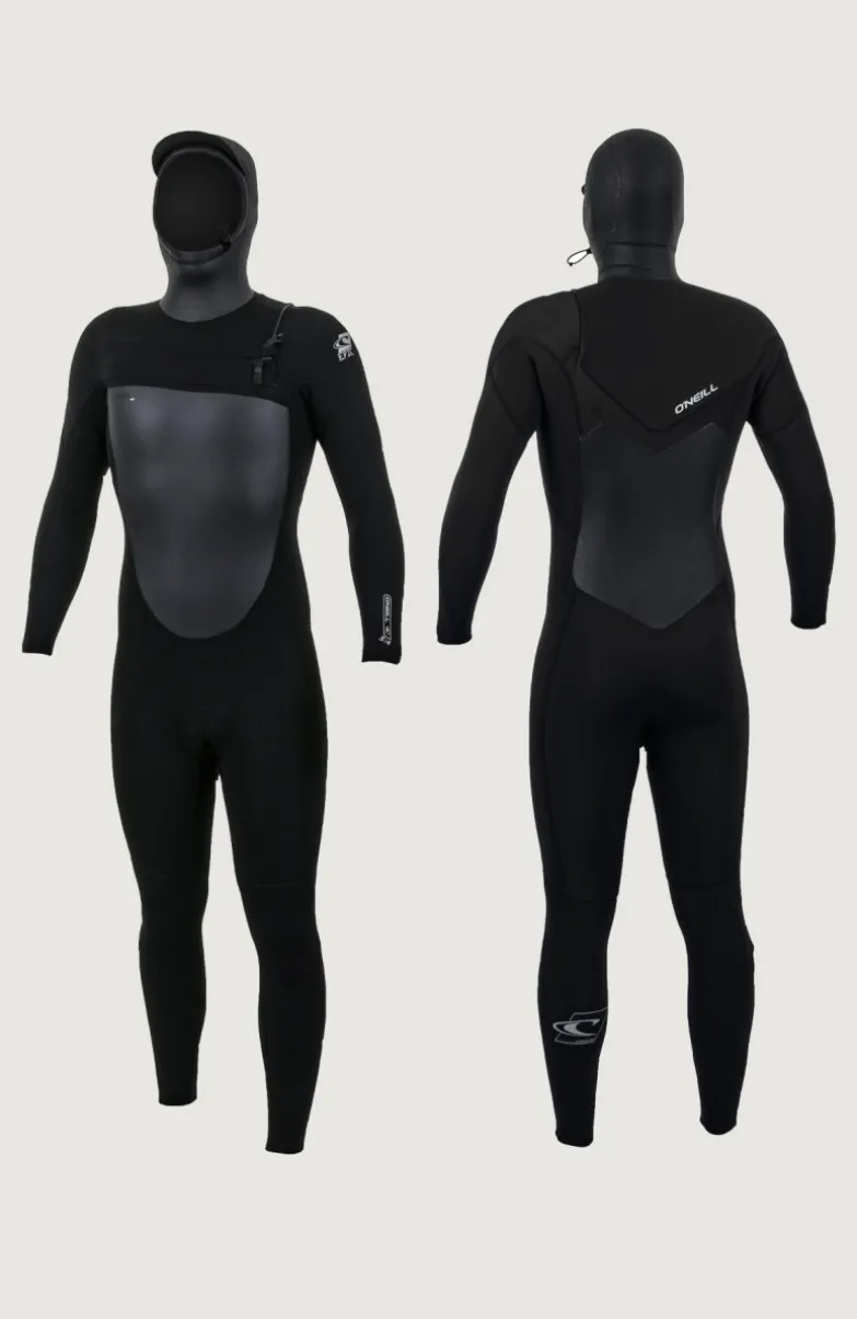 Epic 6/5/4mm Chest Zip Full Wetsuit With Hood | BLACK/BLACK