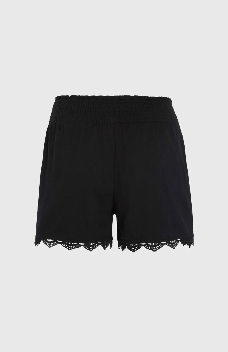 Essentials Ava Smocked Short | Black Out