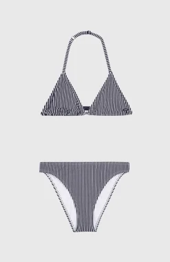 Essentials Triangle Bikiniset | Black Simple Stripe