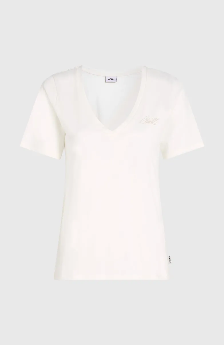 Essentials T-shirt Met V-hals | Snow White