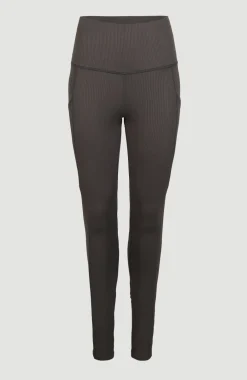 Hike Rib High Waist Legging | Raven