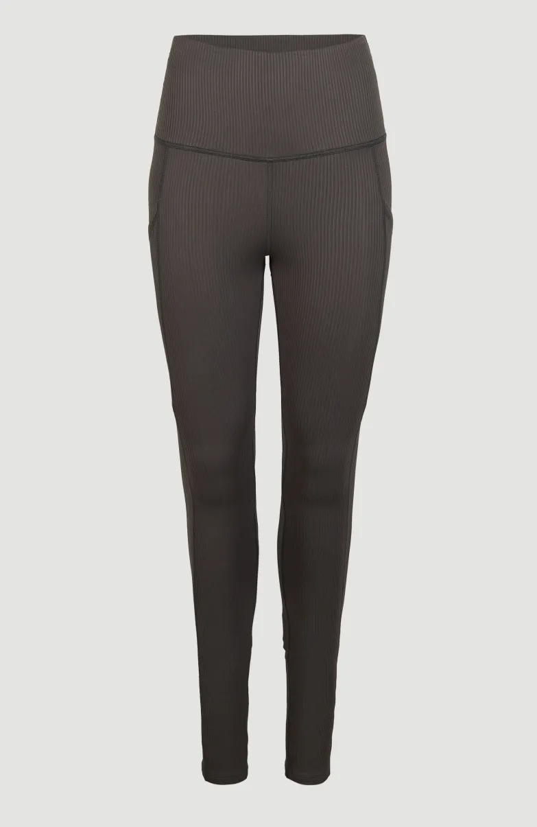 Hike Rib High Waist Legging | Raven