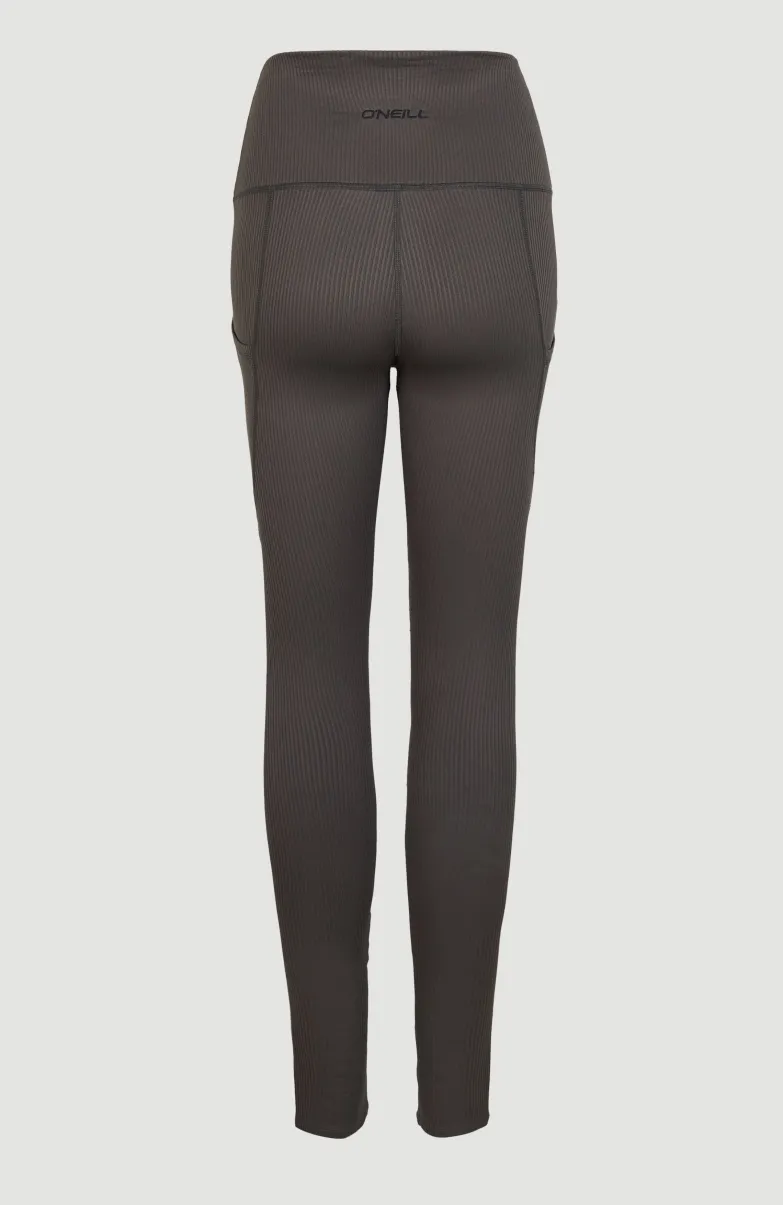 Hike Rib High Waist Legging | Raven