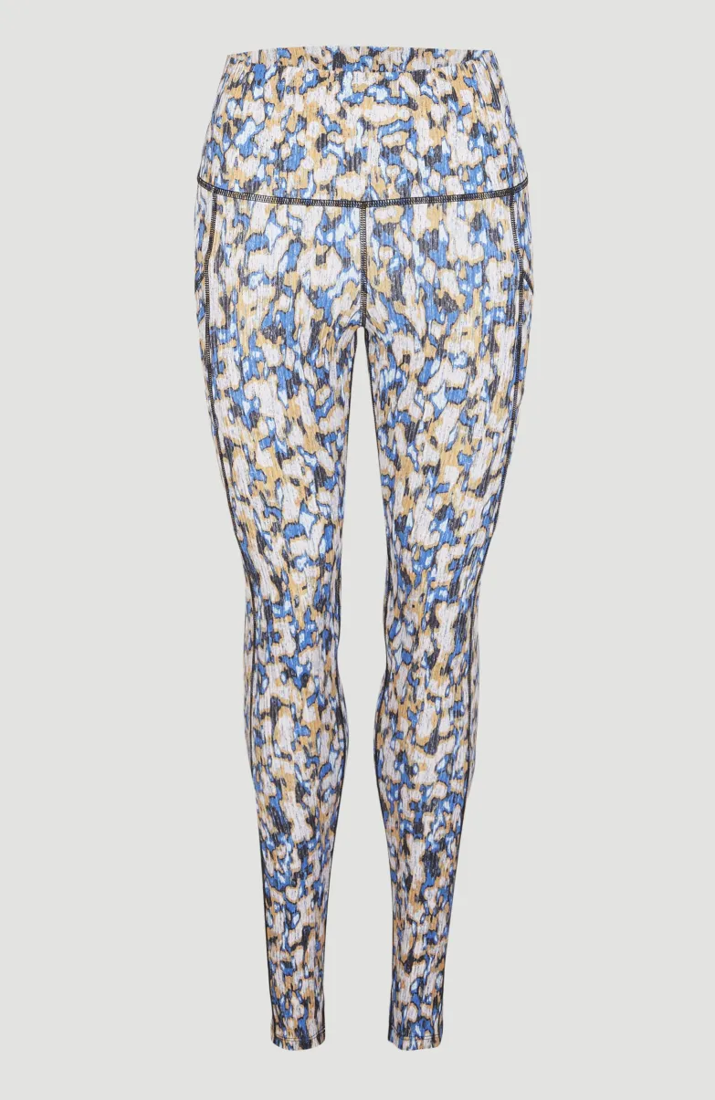 Hike Rib High Waist Legging | Blue Minimal Camo