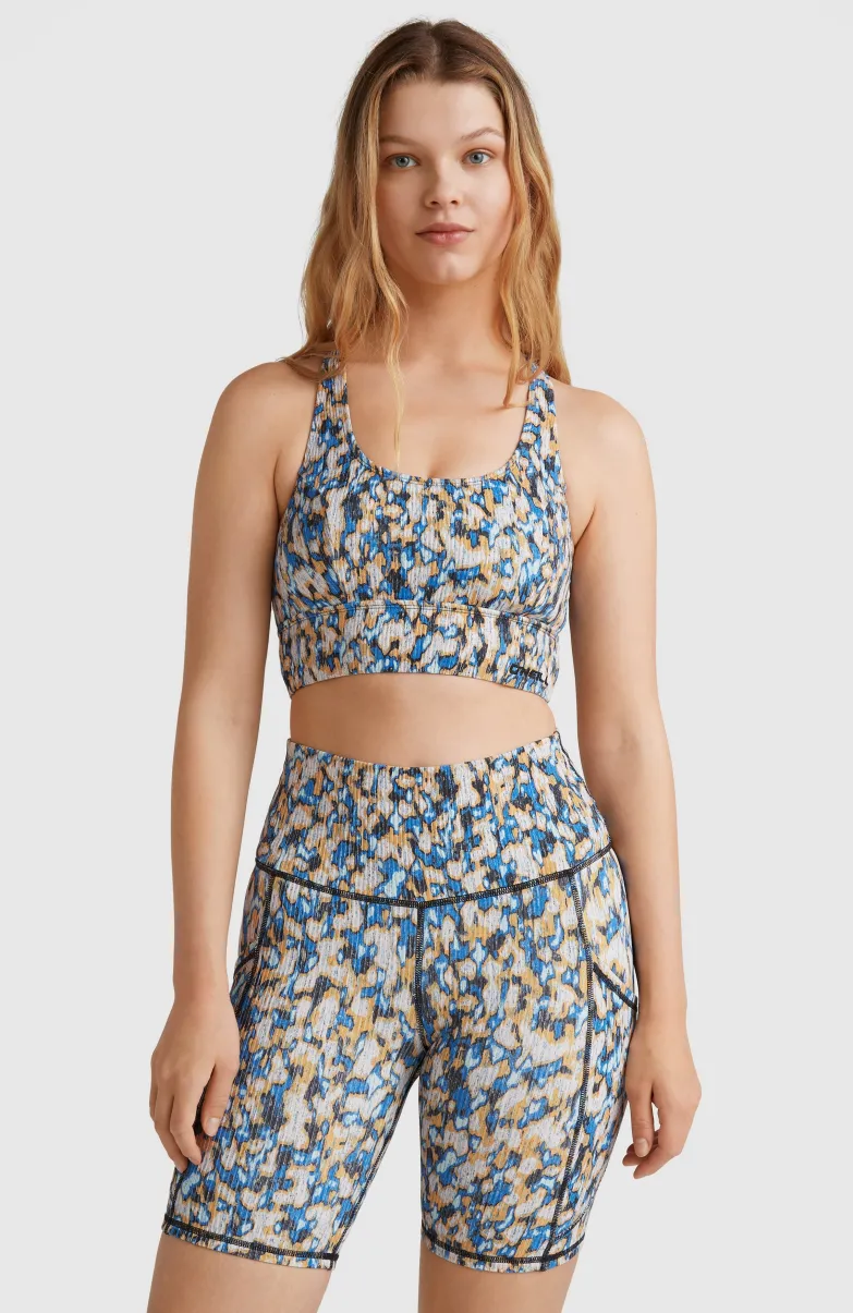 Hike Ribbed High-Waist Short | Blue Minimal Camo