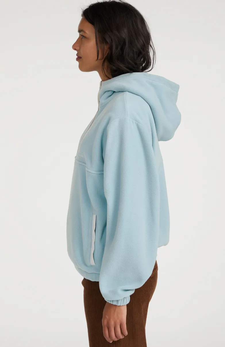 Hoodie Superfleece Met Halve Rits | Adley Blue