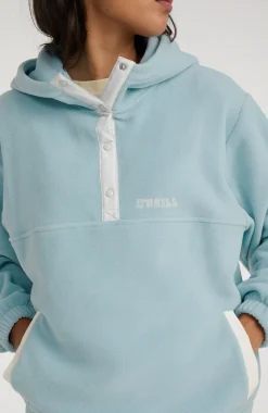 Hoodie Superfleece Met Halve Rits | Adley Blue