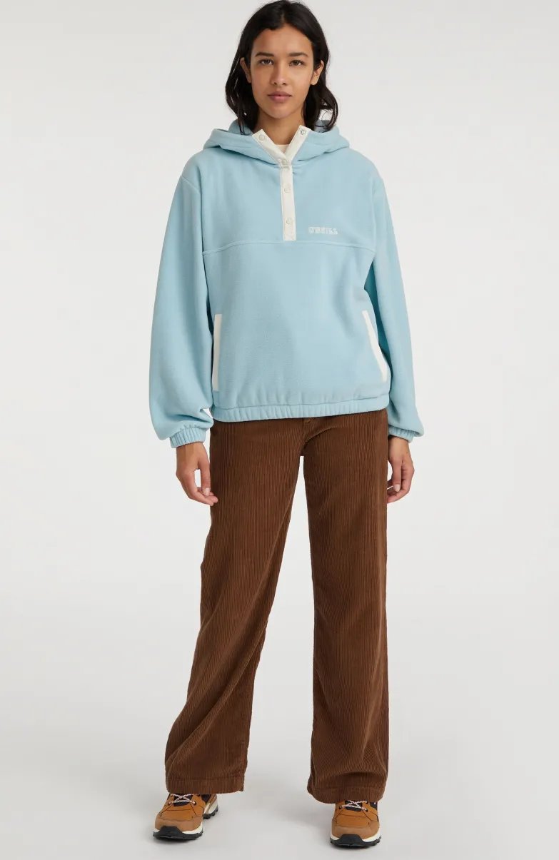 Hoodie Superfleece Met Halve Rits | Adley Blue