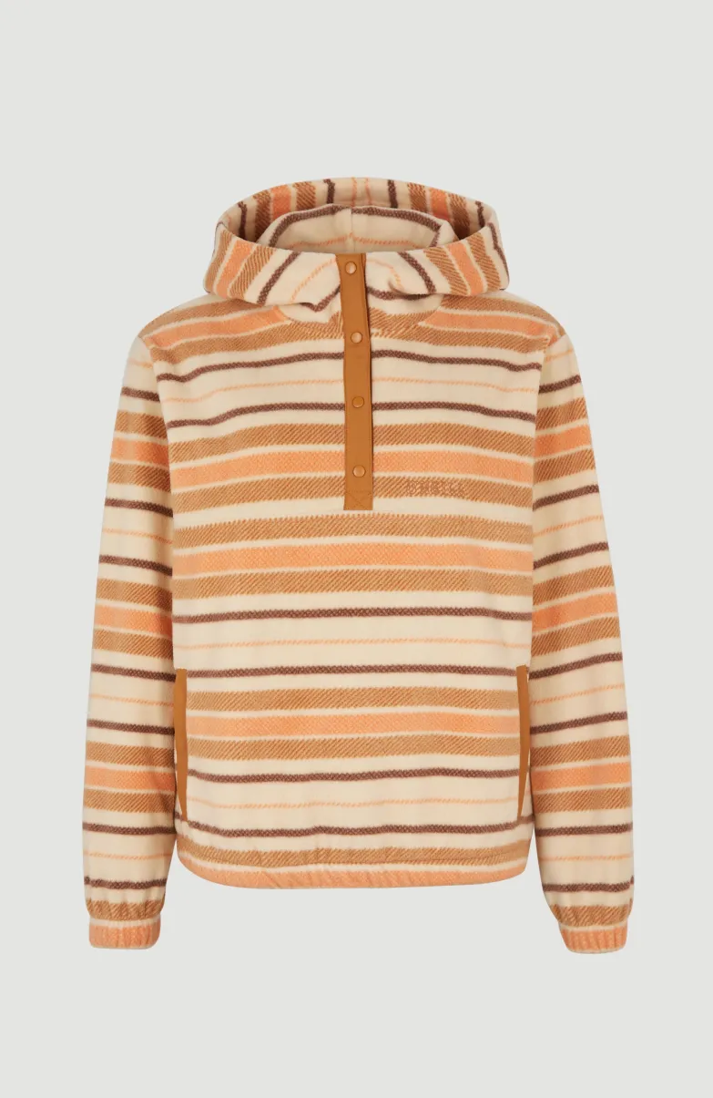 Hoodie Superfleece Met Halve Rits | White Crossover Stripe