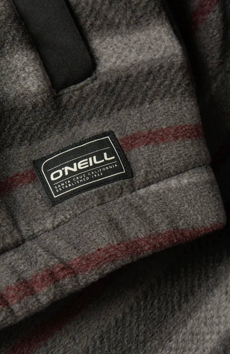 Hoodie Superfleece Met Halve Rits | Grey Crossover Stripe