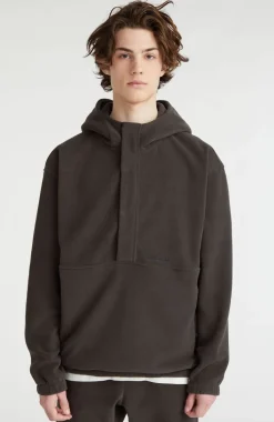 Hoodie Superfleece Met Halve Rits | Black Out Colour Block