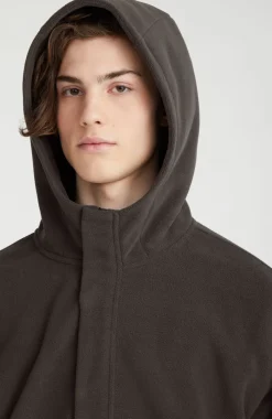 Hoodie Superfleece Met Halve Rits | Black Out Colour Block