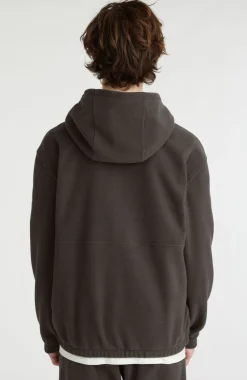Hoodie Superfleece Met Halve Rits | Black Out Colour Block