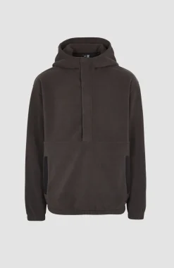 Hoodie Superfleece Met Halve Rits | Black Out Colour Block