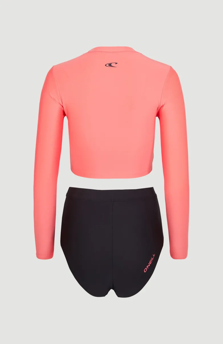 Hyperfreak Longsleeve Badpakset | Georgia Peach Colour Block