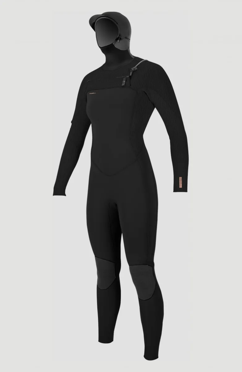 Hyperfreak 5/4mm Chest Zip With Hood | BLACK/BLACK