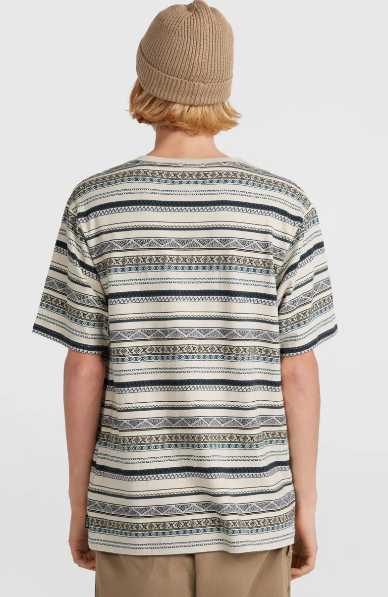 Ikat Jacquard T-shirt | Grey Ikat Stripe