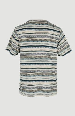 Ikat Jacquard T-shirt | Grey Ikat Stripe