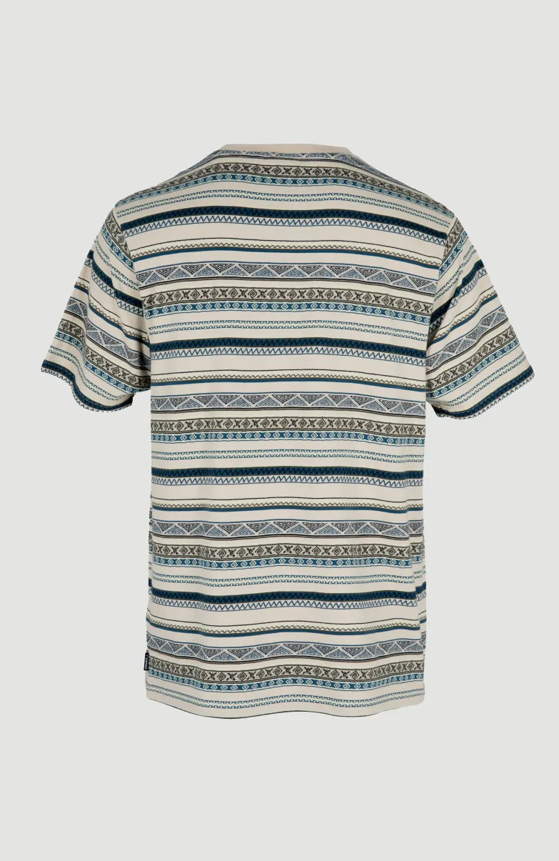 Ikat Jacquard T-shirt | Grey Ikat Stripe