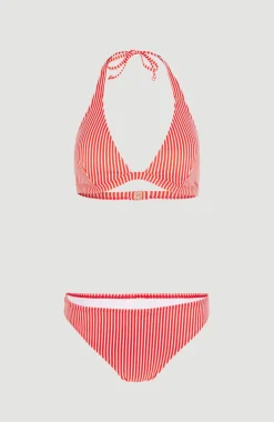 Marga - Cruz Halterbikiniset | Red Simple Stripe