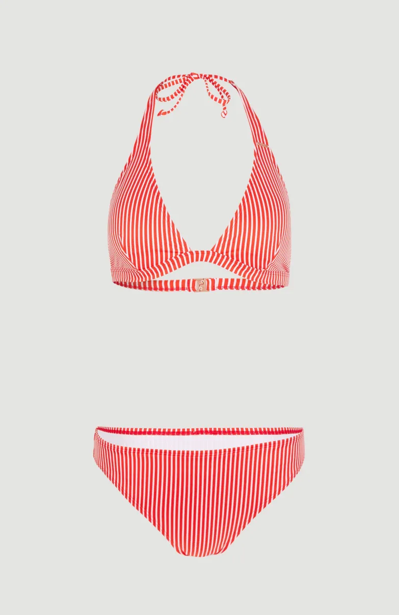 Marga - Cruz Halterbikiniset | Red Simple Stripe